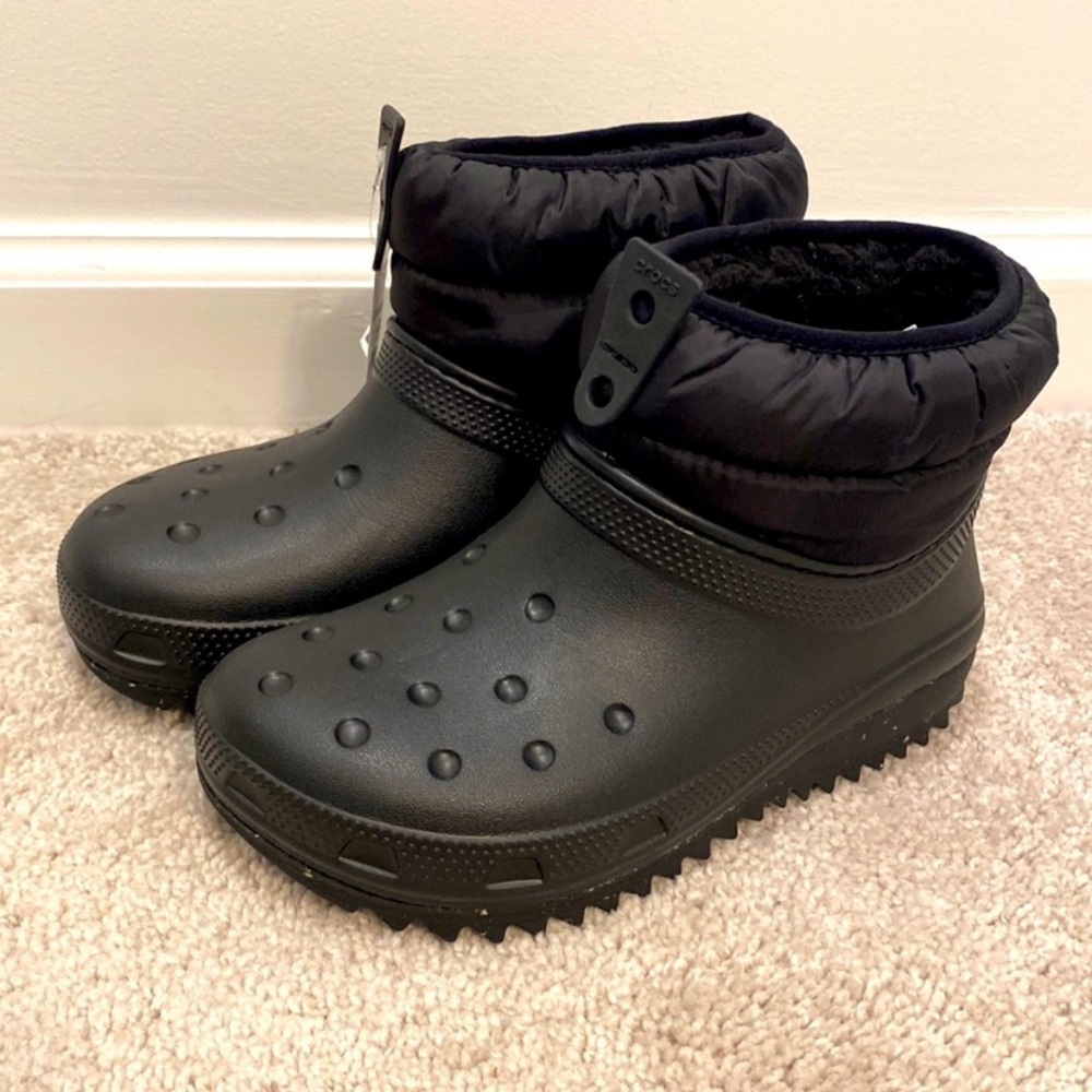Kids Black Crocs Winter Boots